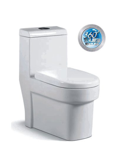 Spiral type one-piece toilet